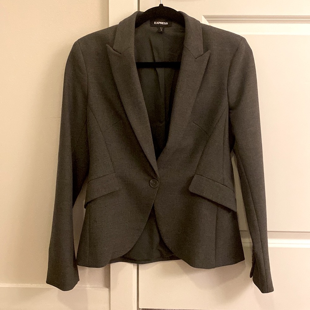 Express Dark Gray Suit Jacket